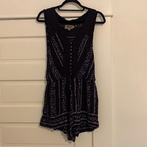 Sleeveless romper with cinched waist